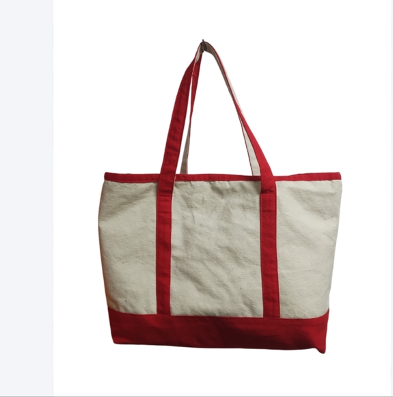 Nantucket Canvas Embroidered L Nautical Handbag Bag Tote - Picture 2 of 7